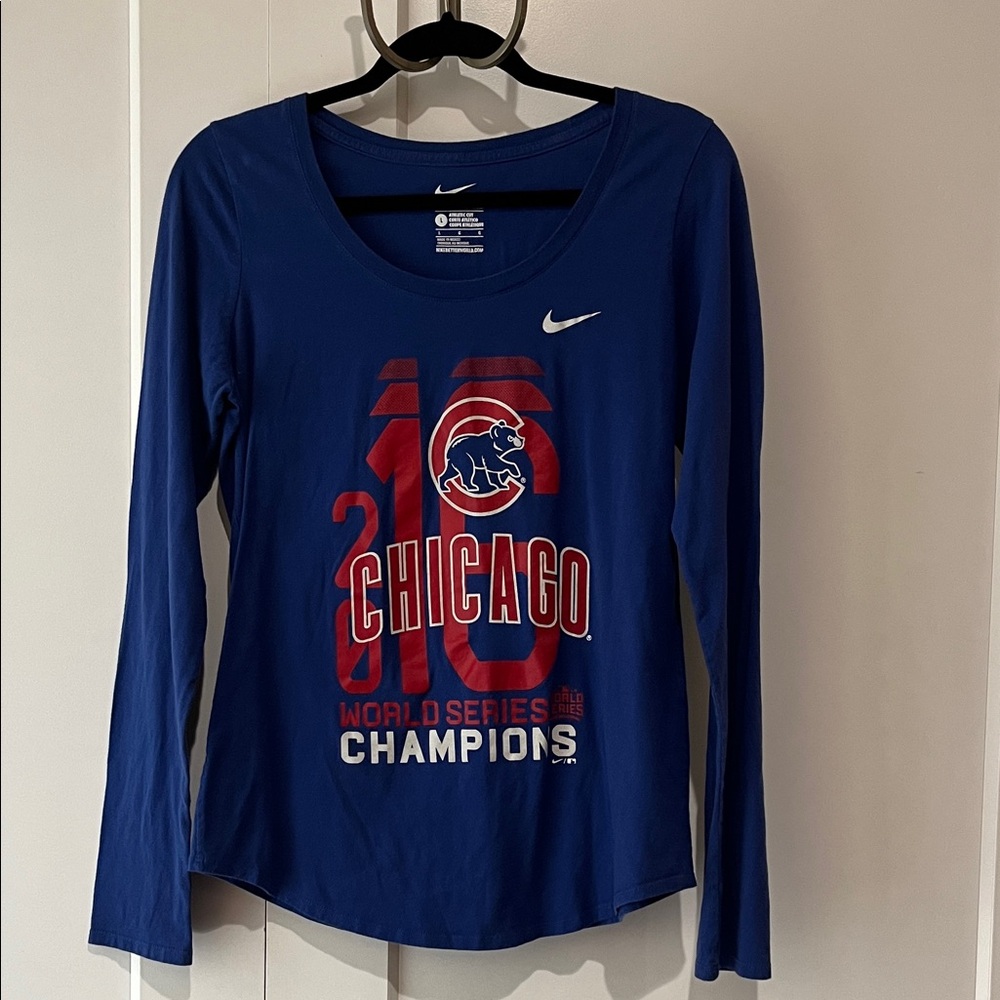 Nike Women's Blue Nike Chicago Cubs Champions Long Sleeve Tee